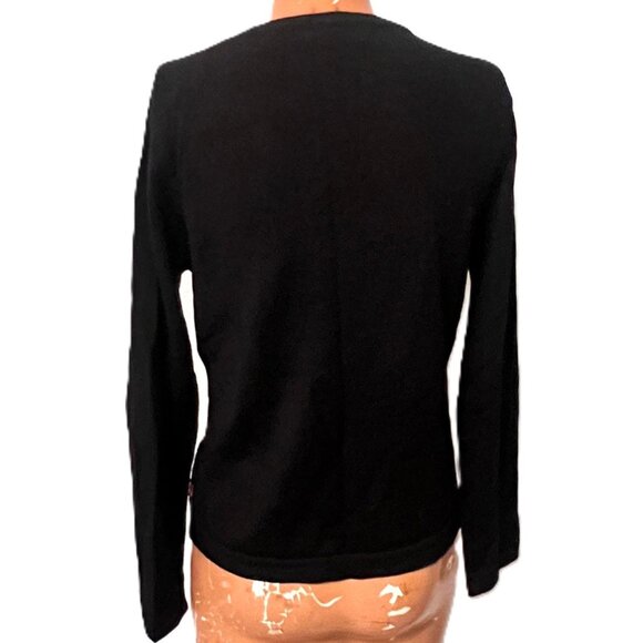 Vintage Italian Merino Wool Sweater Cardigan Womens Large Magnolia Embroidery - Picture 4 of 10